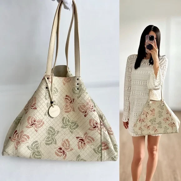 ✨Authentic BOTTEGA VENETA Intrecciatomirage Butterfly Leather Tote Bag Cream - Picture 15 of 16